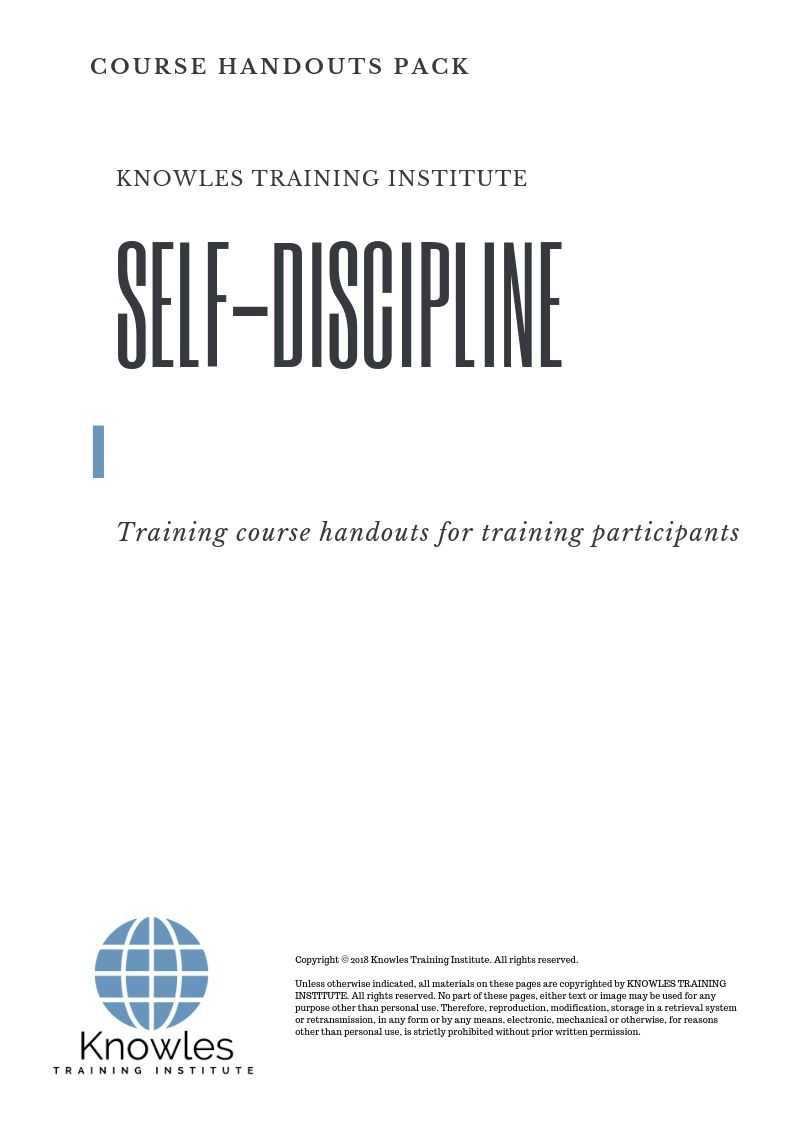 Self-Discipline Course in United-Kingdom Handouts