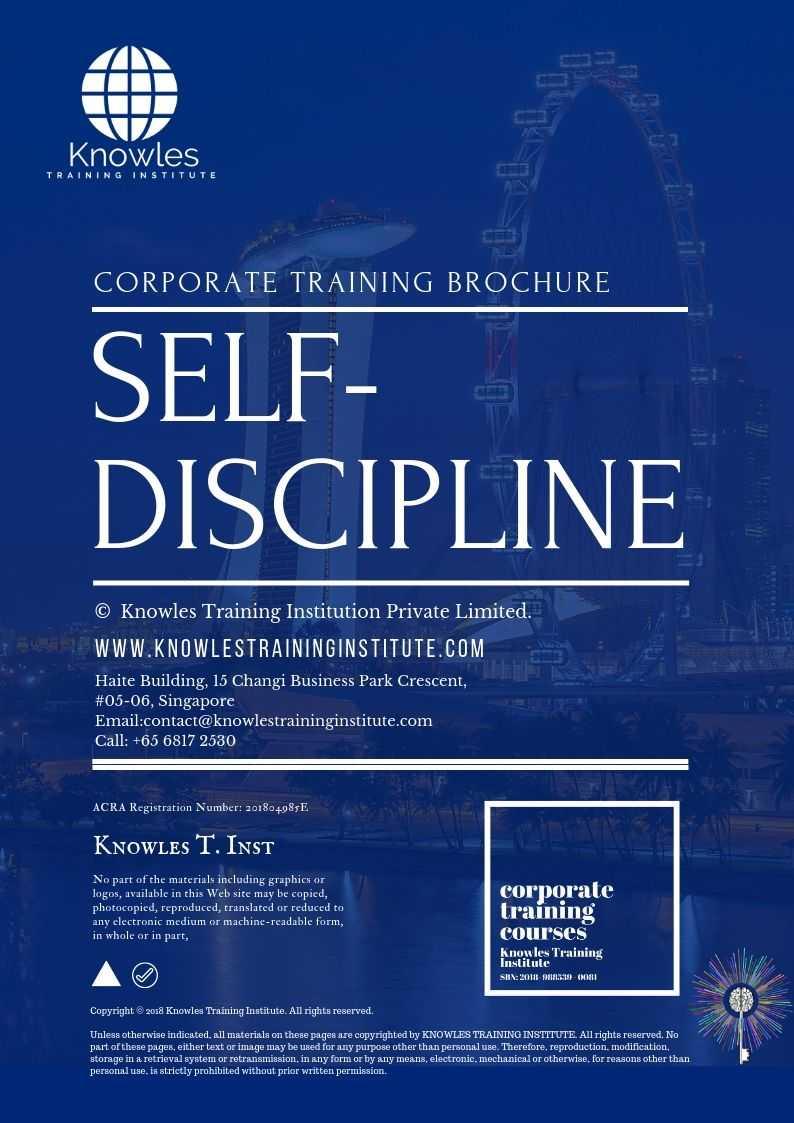 Self-Discipline Training Course in United-Kingdom Brochure