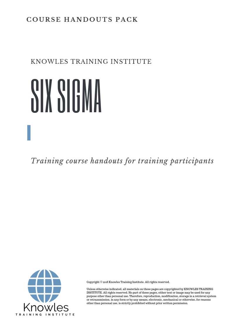 Six Sigma Training Course in United-Kingdom Handouts