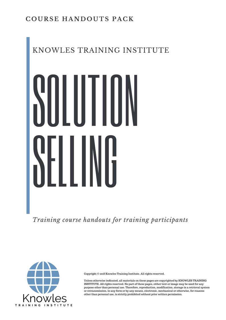 Solution Selling Course in United-Kingdom Handouts