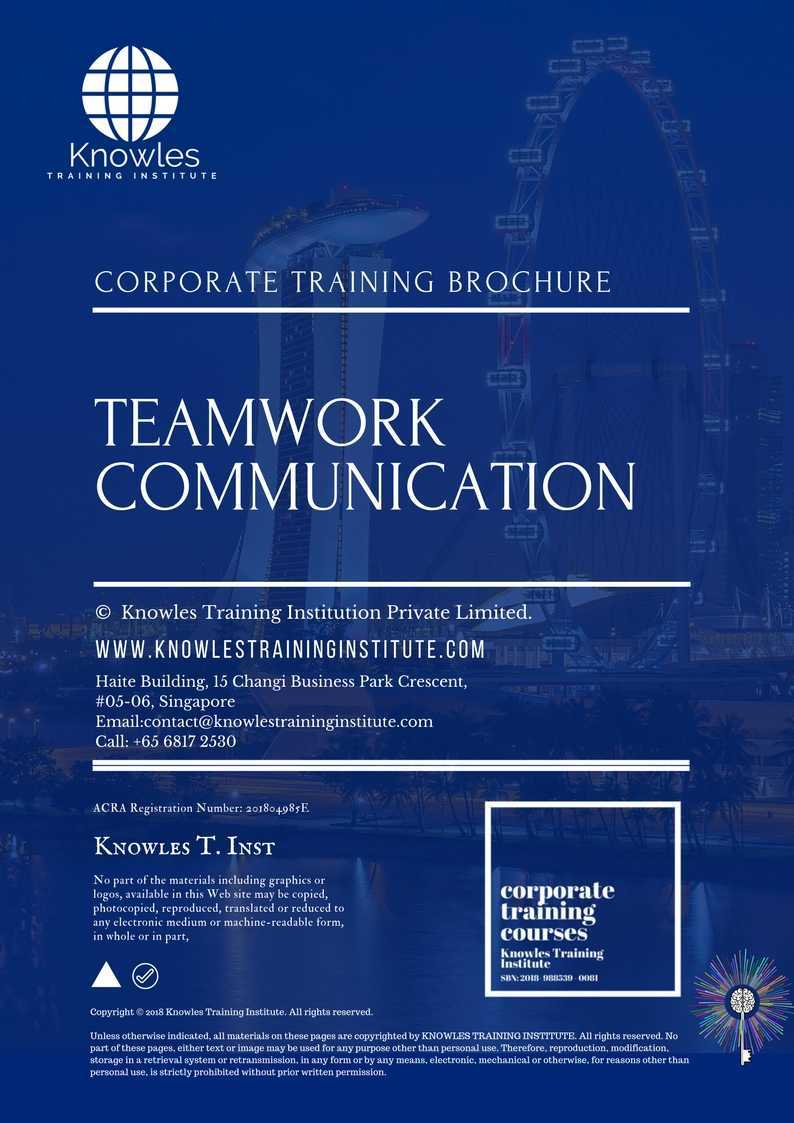 Teamwork Communication Training Course in United-Kingdom Brochure