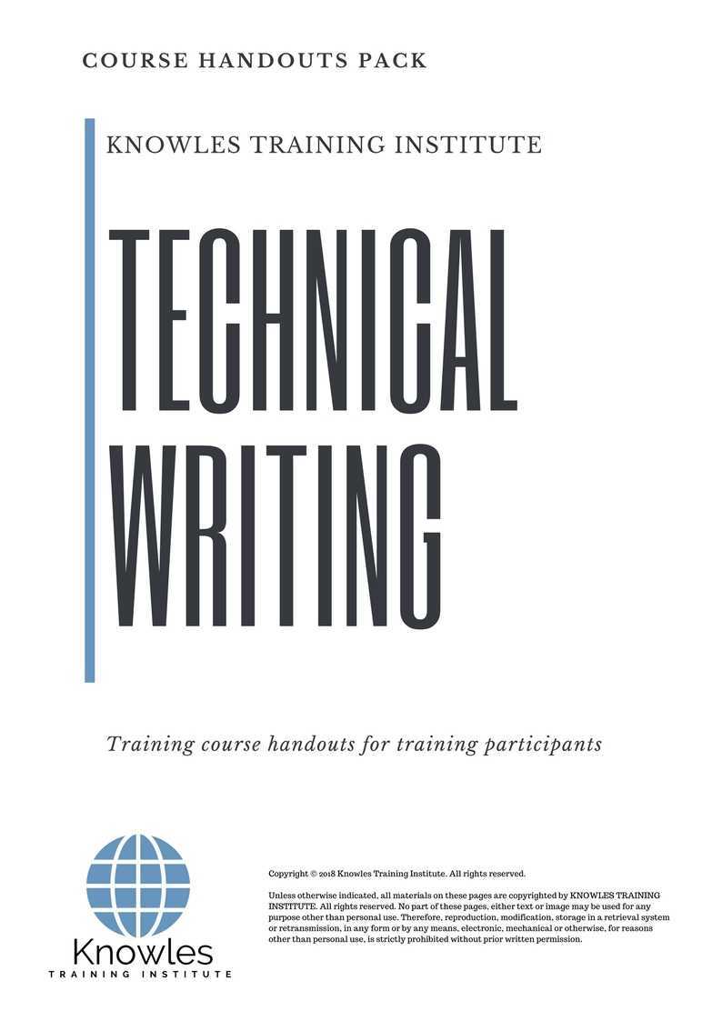 Technical Writing Training Course in United-Kingdom Handouts