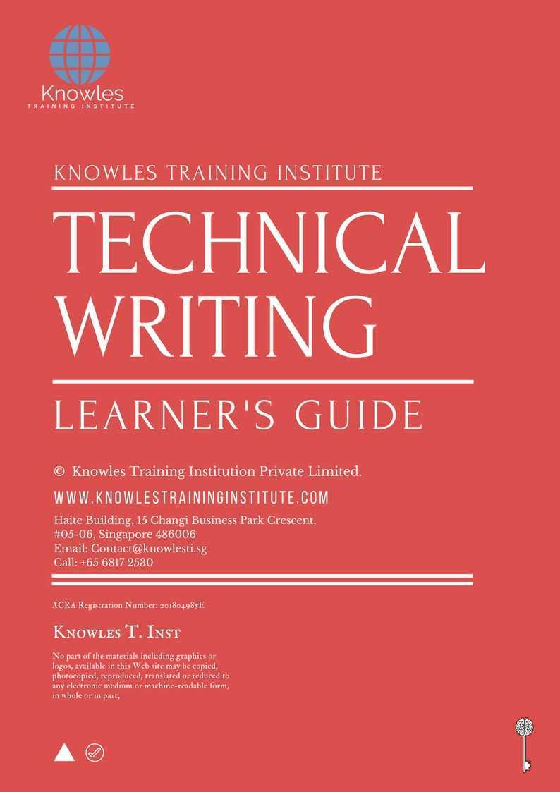 Technical Writing Training Course in United-Kingdom Learner_s Guide