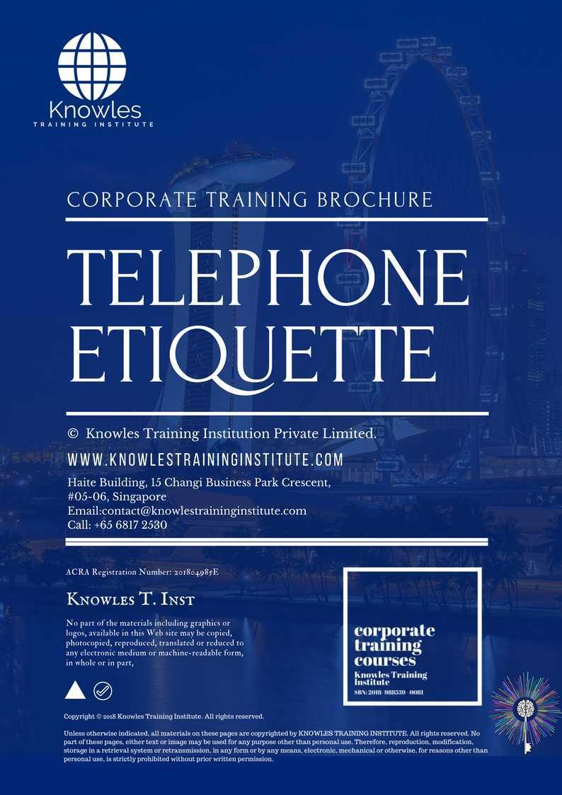 Telephone Etiquette Training Course in United-Kingdom Brochure