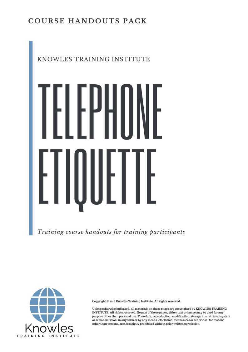 Telephone Etiquette Training Course in United-Kingdom Handouts