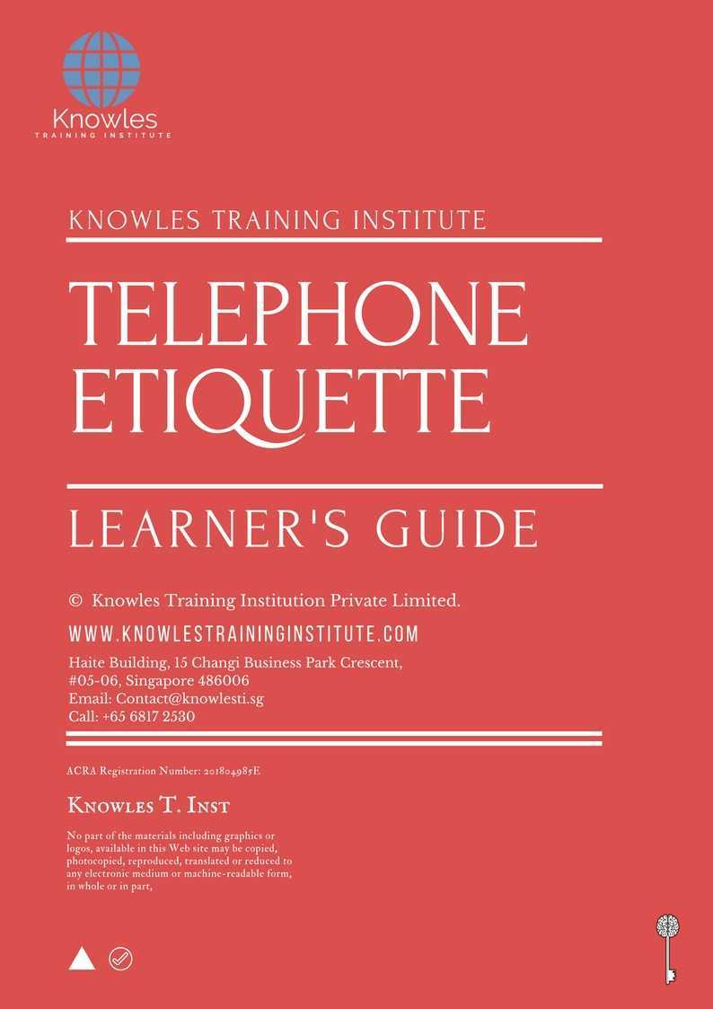 Telephone Etiquette Training Course in United-Kingdom Learner_s Guide