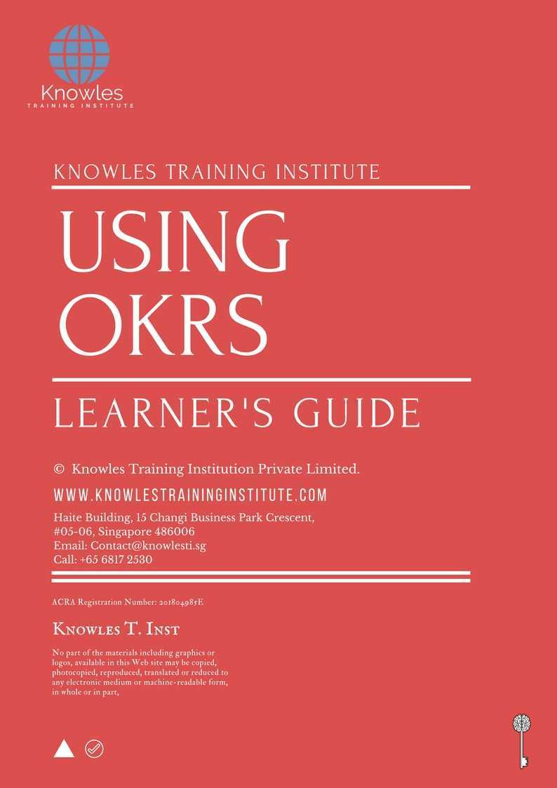 Using Okrs Training Course in United-Kingdom Learner_s Guide