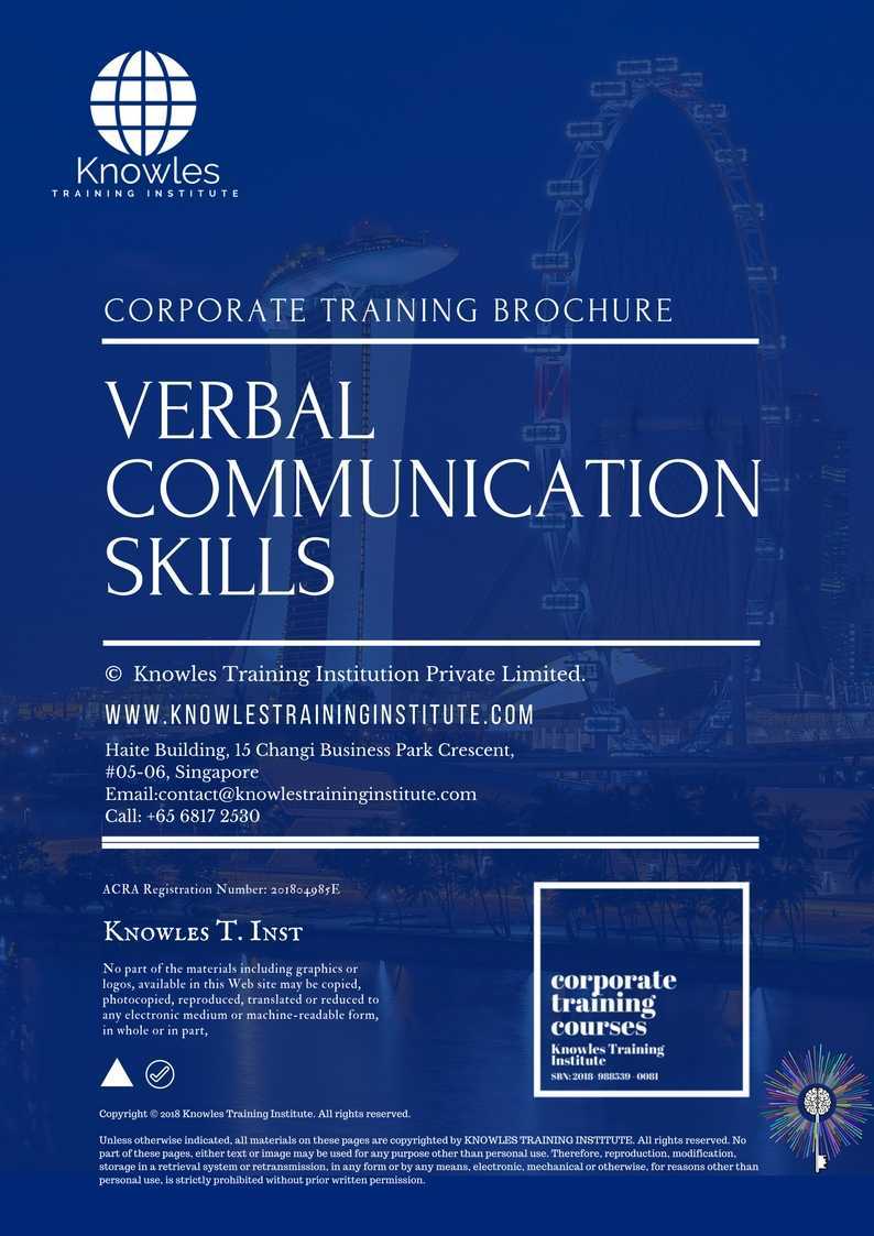 Verbal Communication Skills Training Course in United-Kingdom Brochure