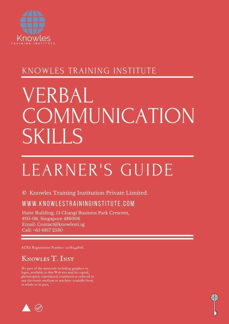 Verbal Communication Skills Training Course in United-Kingdom Learner_s Guide