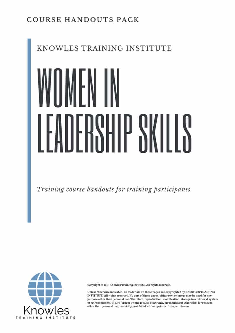 Women In Leadership Skills Course in United-Kingdom Handouts