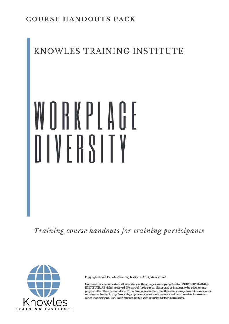 Workplace Diversity Training Course in United-Kingdom Handouts