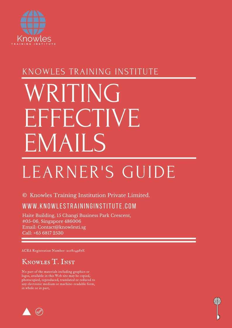 Writing Effective Email writing Course in United-Kingdom Learner_s Guide