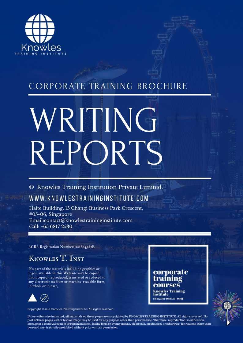 Writing Reports Training Course in United-Kingdom Brochure