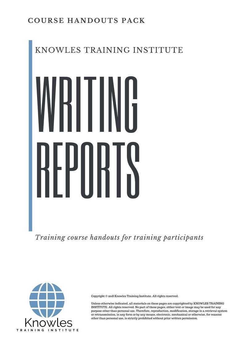 Writing Reports Training Course in United-Kingdom Handouts
